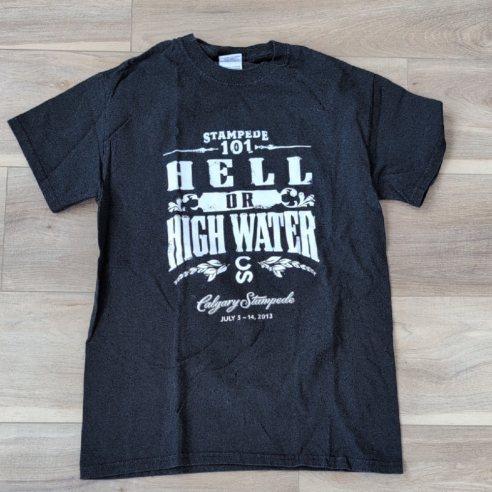 Gildan Black Crewneck Tee with White Care Label